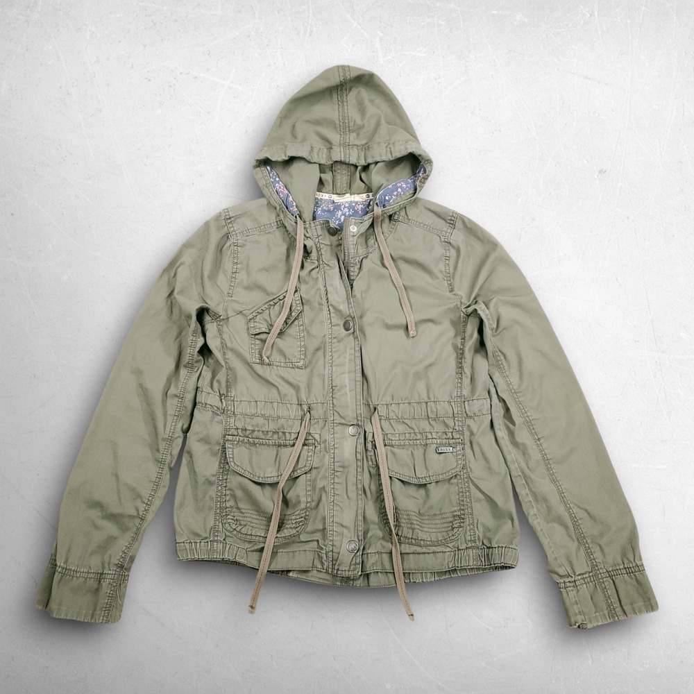 Roxy Hooded Utility Field Jacket Women S Green Twill Anorak Gorpcore Military